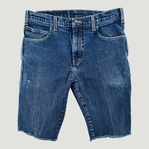 Dickies Carpenter Cutoff Denim Shorts Men’s 32 Dark Wash Workwear Utility